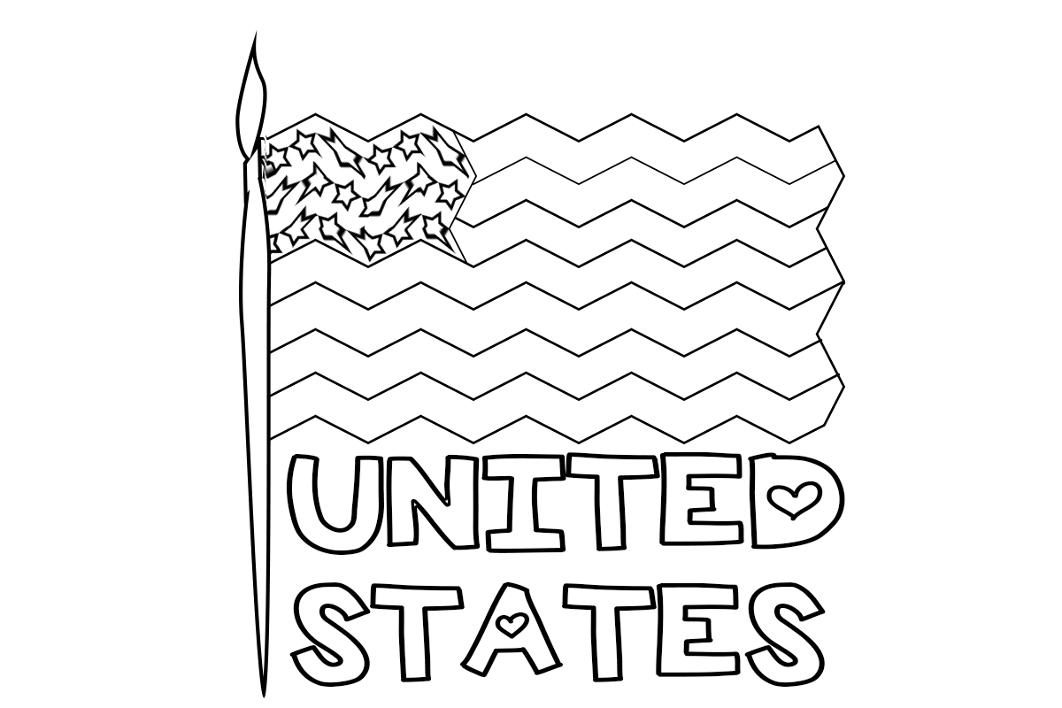 American Flag Coloring Page