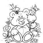 Bear and Ice cream coloring pages