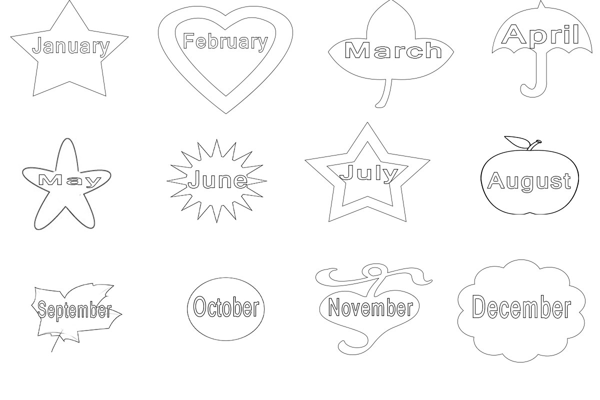 Free Printable Months Of The Year Coloring Pages