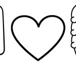 Ice cream and heart coloring pages