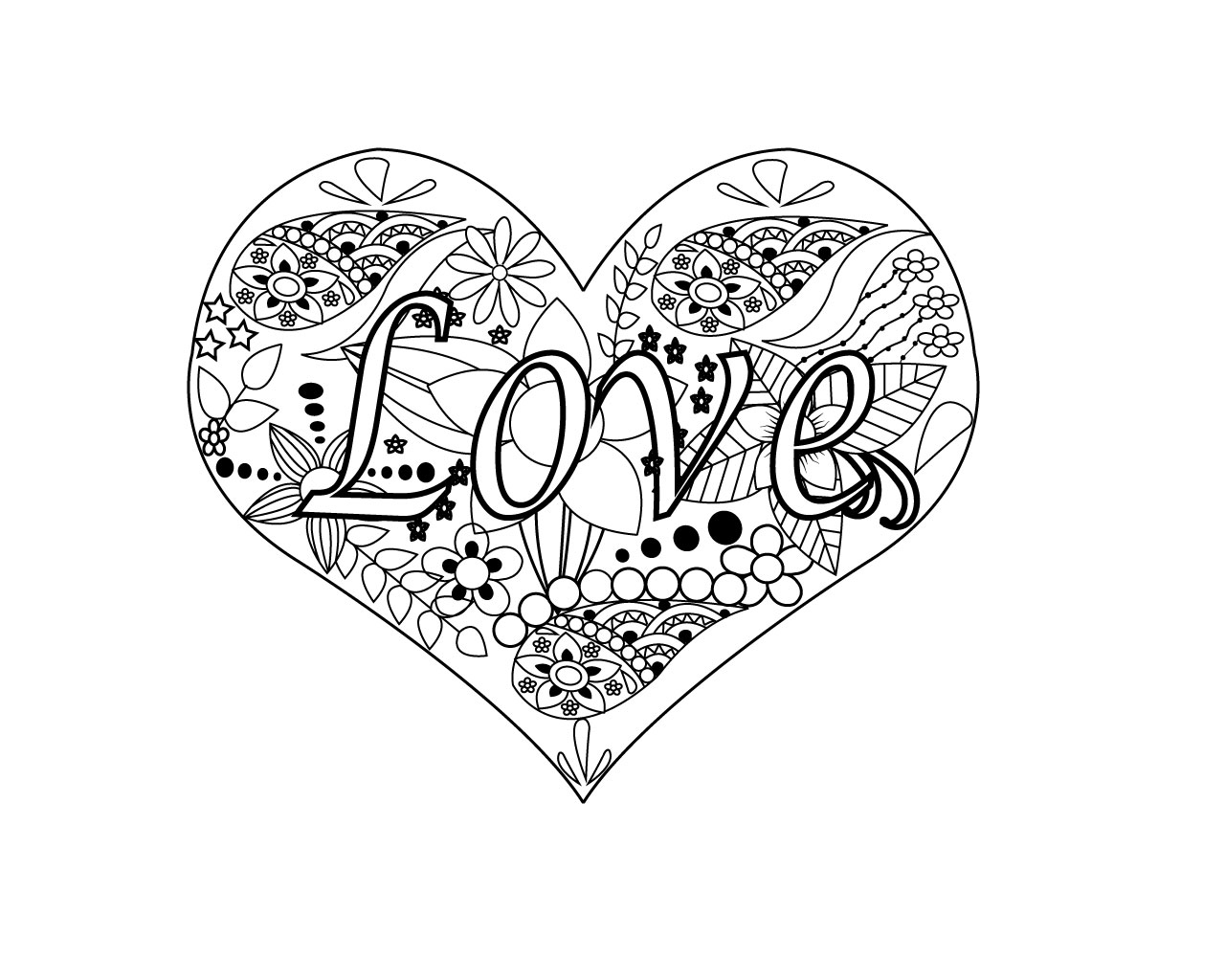 Love Mandala Coloring Pages