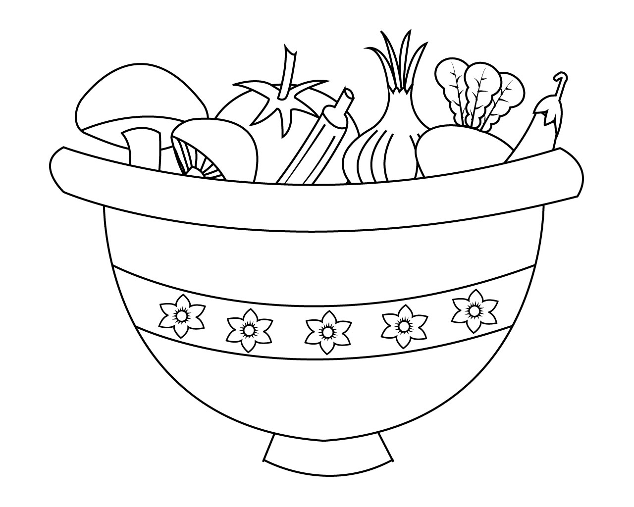 Vegetable Basket Coloring Pages