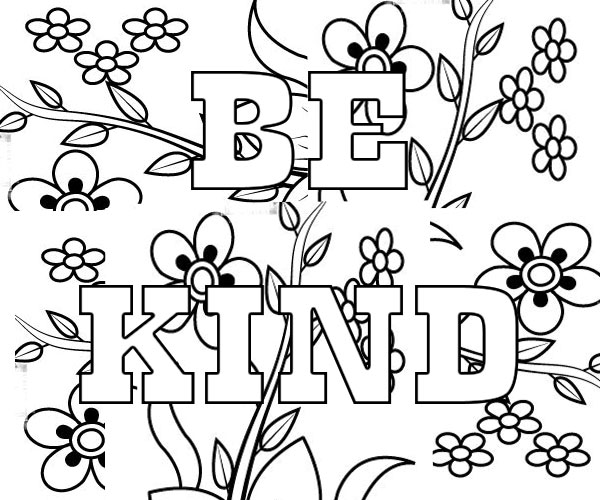 Be Kind printable Coloring Page