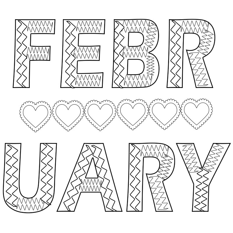 February Coloring Pages for Adults