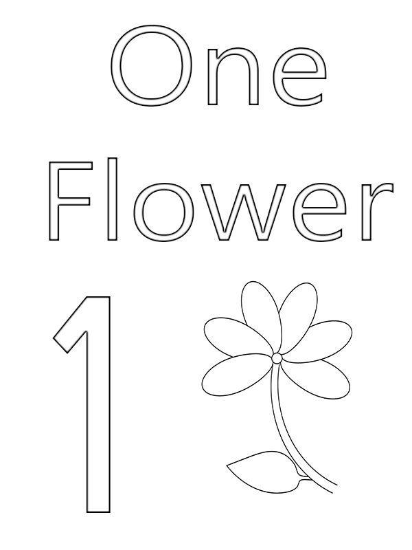 Number 1 Printable Coloring Page