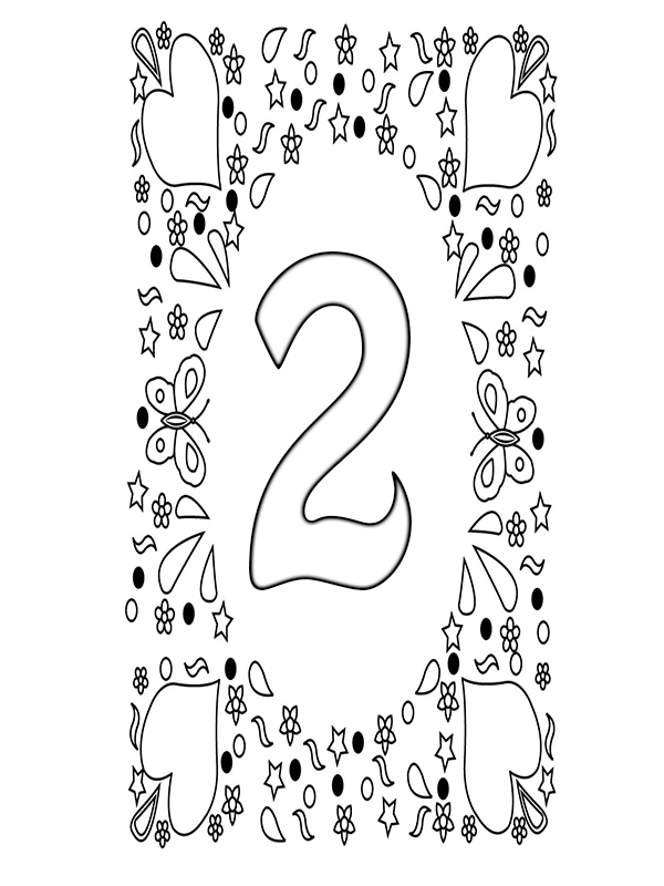 Number 2 Printable Coloring Pages