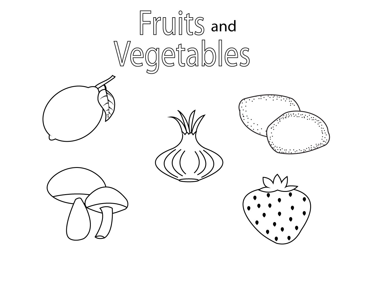 Fruit and Vegetable Colouring Pages Free