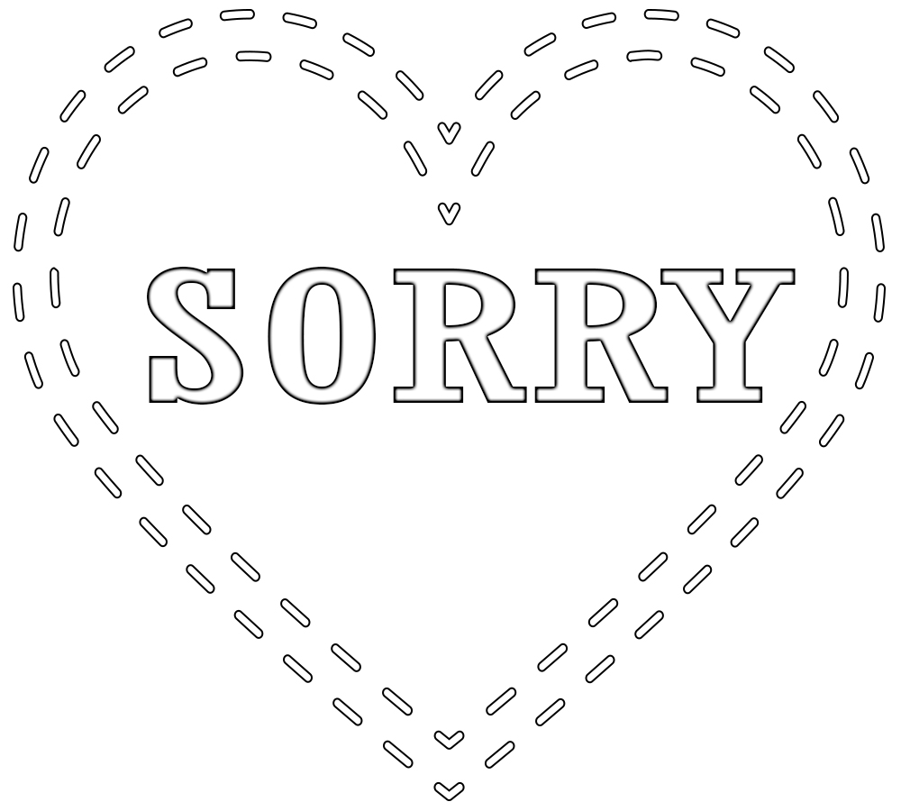 Sorry Coloring Pages