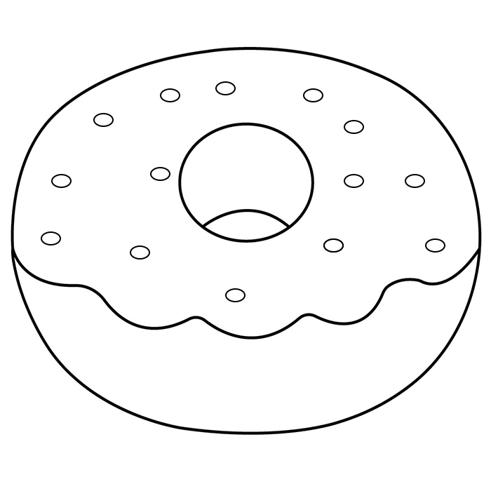 Free Donut Coloring Page