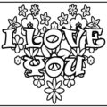 I love You Heart Coloring Pages for adult