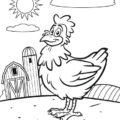 coloring pages easy simple farm drawing