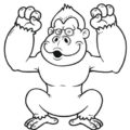 coloring pages gorilla funny